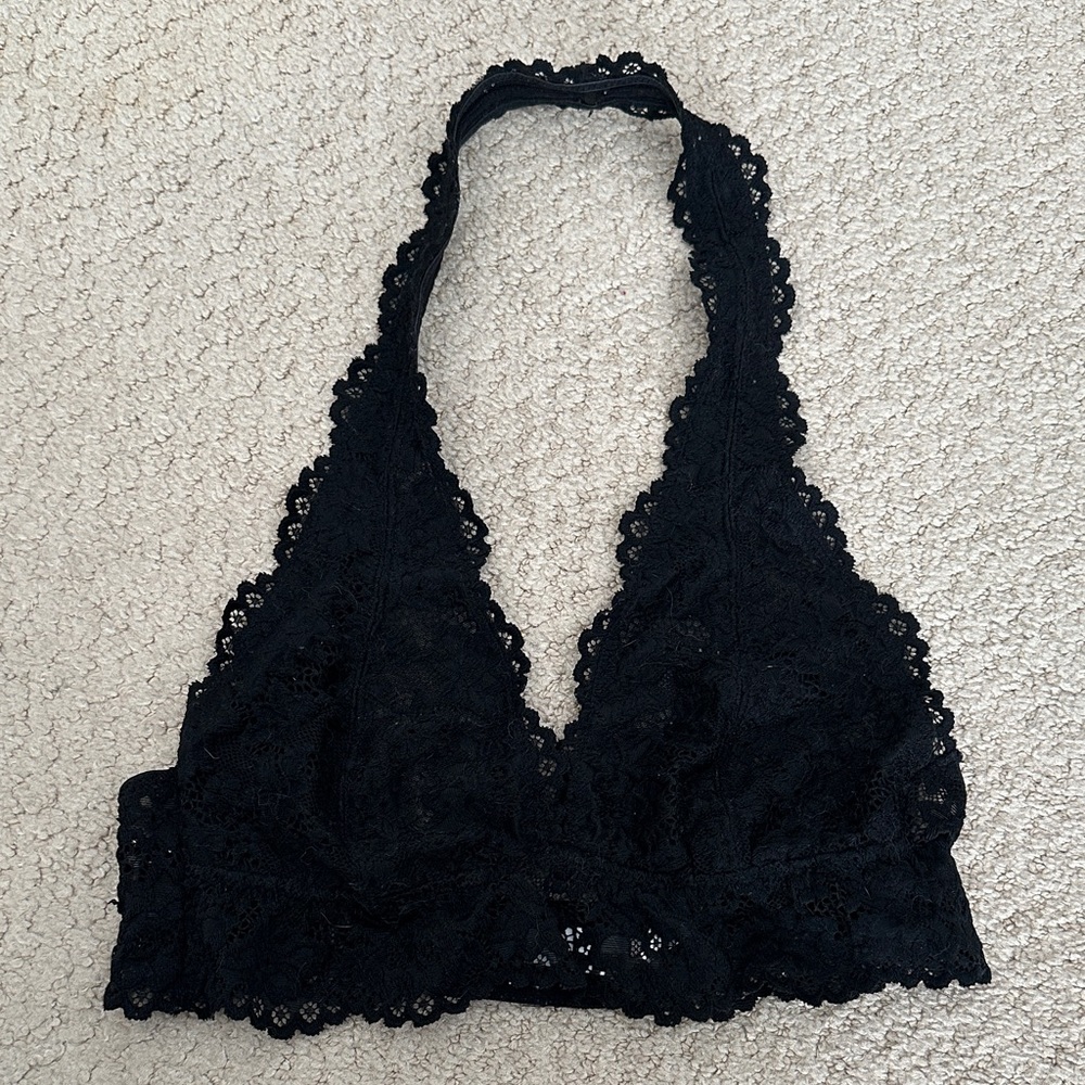 Xhilaration Black Lace Halter Bralette